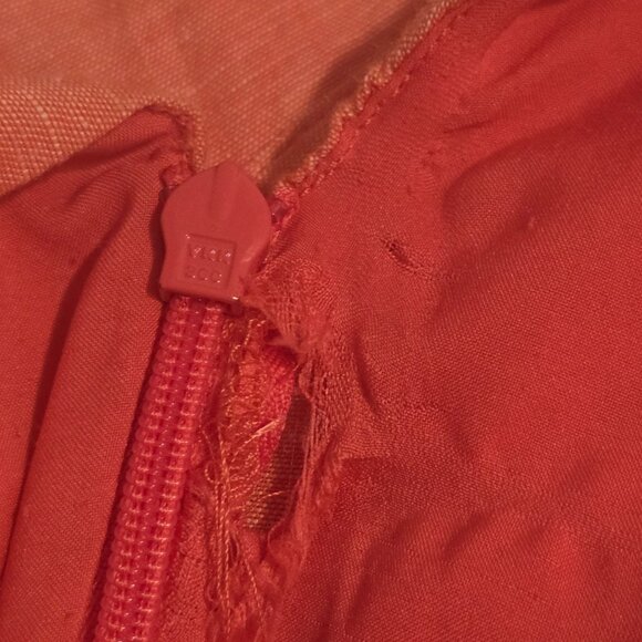 Banana Republic Jumpsuit Women Size 14 Coral Linen Sleeveless Wide Leg Resort - Picture 9 of 9